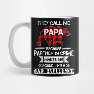 They Call me Papa Bear Red Plaid Matching Pajama Family Mug